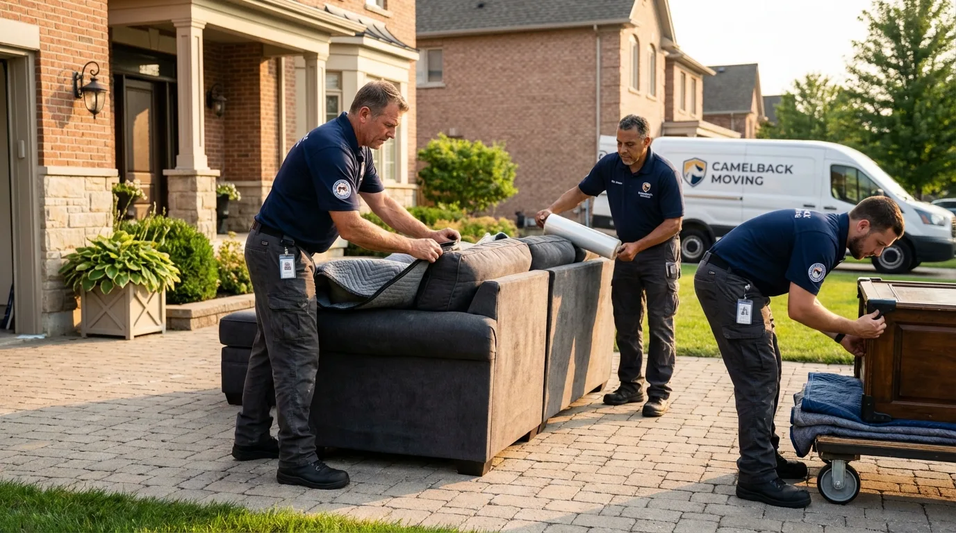 Large estate moving crew wrapping furniture in Jenison, MI